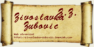 Živoslavka Zubović vizit kartica